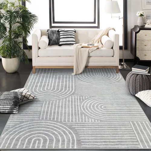 Miniatura 23 de Lahome - Alfombras abstractas de 8 x 10 para sala de estar, alfombras suaves de 8 x 10 en verde para dormitorio, alfombra antideslizante, alfombra