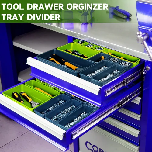 Miniatura 3 de Organizador de Caja de Herramientas con Bandeja, Organizador de Cajones de Escritorio para Caja de Herramientas, Bandeja para Caja de Herramientas
