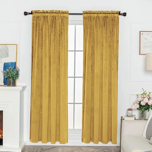Miniatura 19 de FY FIBER HOUSE 2 paneles de ventana, oscurecimiento de habitación, bolsillo para barra, terciopelo de lujo súper suave, eficiencia energética, 52