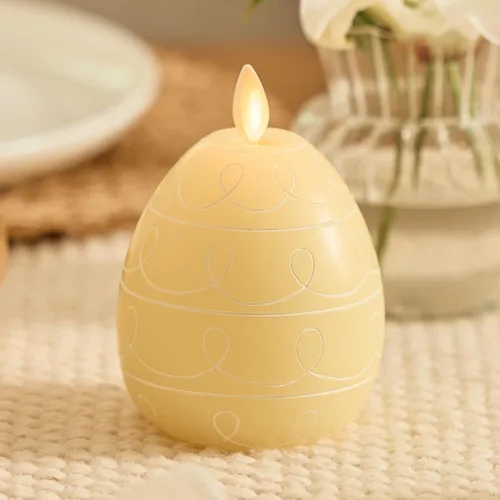 Miniatura 8 de Luminara - Vela de esfera de cuentas de cristal sin llama con purpurina para las fiestas - Bastón de caramelo verde - Paquete de 1 - 4x4.25