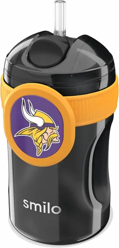 Miniatura 11 de Smilo Vaso con popote de Arizona Cardinals con licencia oficial de la NFL, para bebés y niños pequeños, con popote de silicona ponderado y capacidad
