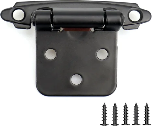 Miniatura 16 de Bisagras para puertas de gabinete de cocina de 3/8 pulgadas, paquete de 4 pares de bisagras de gabinete semiocultas negras, bisagras de puerta