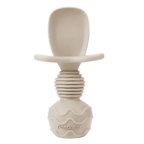 Miniatura 7 de PandaEar Paquete de 4 tenedores de cuchara de destete de silicona para bebés, juego de utensilios de autoalimentación para el primer entrenamiento
