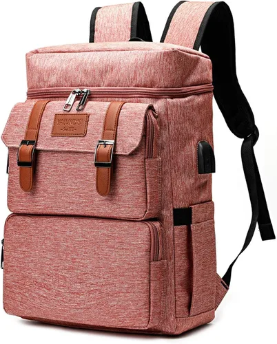 Miniatura 8 de YALUNDISI Mochila vintage para hombres y mujeres, mochila para laptop, mochila universitaria de 15.6 pulgadas