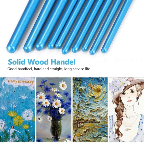 Miniatura 3 de Pinceles de pintura, juego de pinceles para pintura acrílica, 20 piezas de madera maciza Handel Oil Acuarela pinceles con cepillos de pelo de nailon