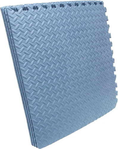 Miniatura 2 de SkyBlue 12 X (24 pies cuadrados) Alfombrilla de piso de gimnasio de 24 x 24 pulgadas de espuma EVA entrelazada para ejercicio de fitness, Celeste