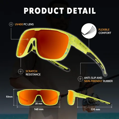 Miniatura 2 de MARS Lifestyle Gafas de sol polarizadas al aire libre UV400 Anti-agua de mar Mujeres Hombres Adulto Adolescente Correr Pesca Deportes