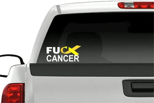Miniatura 5 de FU Cancer - Calcomanía de vinilo para vehículos con leiomiosarcoma pancreático testicular de FCK All Cancer (cinta púrpura)