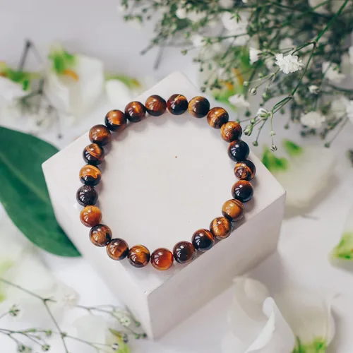 Miniatura 52 de Crystal Vibe Pulseras de cuentas de 0.315 in para mujeres y hombres, pulseras de cristal con piedras preciosas naturales, tamaño elástico ajustable