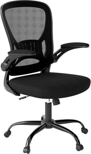 Youhauchair Silla de oficina, sillas ergonómicas de escritorio de oficina en casa con brazos abatibles y soporte lumbar, altura ajustable, color