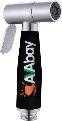 Cabezal rociador de acero inoxidable con agarre térmico - Pulverizador de bidet con acabado cromado cepillado - Shattaf para pañales de tela -