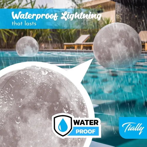 Miniatura 5 de TIALLY Luces Flotantes de Piscina Luna Llena - Luces de Piscina de 14" que Flotan con Energía Solar, Bolas de Luz LED Inflables Impermeables