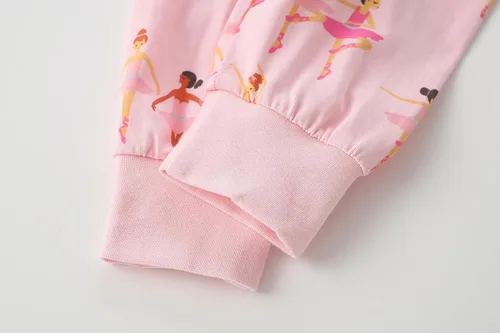 Miniatura 7 de Popshion Pijamas de sirena para niñas pequeñas, juego de 2 piezas, ropa de dormir 100% algodón, ropa para niños, pijamas estilo mariquita