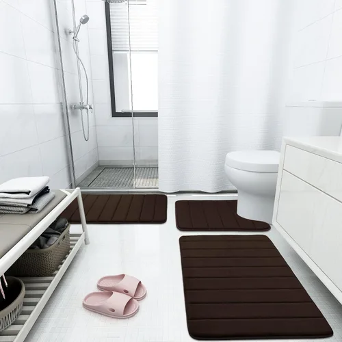 Miniatura 8 de Buganda Tapete de baño de espuma viscoelástica, 70 x 24 pulgadas, ultra suave y antideslizante, absorbente de agua y lavable a máquina, tapete