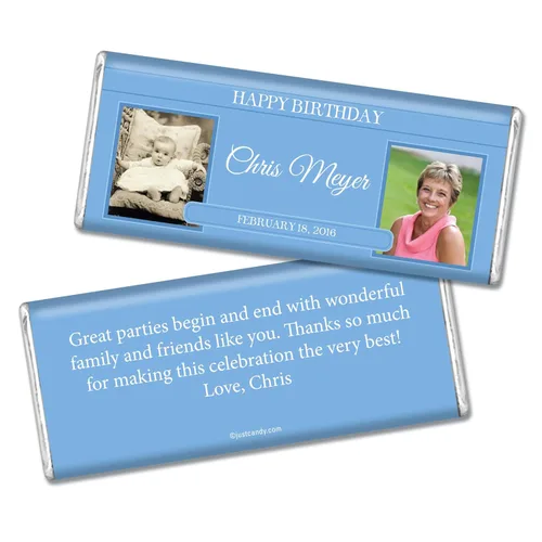 Miniatura 9 de Recuerdos de fiesta de cumpleaños con fotos personalizadas para adultos (paquete de 25) – Todas las edades – Azul real