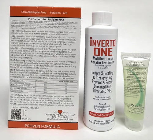 Miniatura 4 de INVERTO ONE - Kit de queratina brasileña sin formaldehído de 6.1 fl oz con champú clarificante, tratamiento vegano de grado de salón para resultados