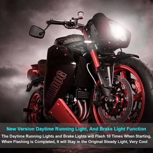 Miniatura 3 de Kinstecks 4 indicadores de motocicleta luces intermitentes intermitentes de giro para motocicleta luces de marcha diurna luces de freno 12V 16LED