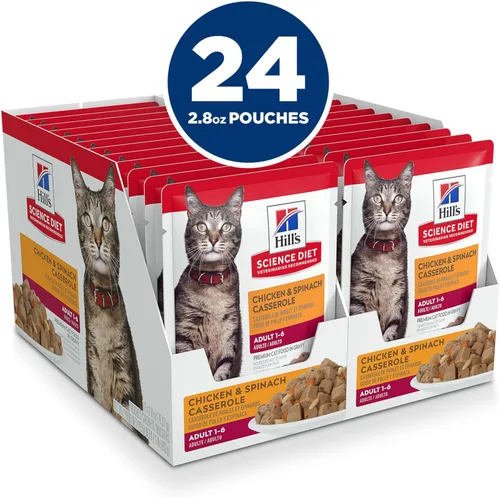 Miniatura 3 de Hill's Science Diet Adulto 1-6, Adulto 1-6 Premium Nutrition, Comida húmeda para gatos, estofado de cazuela de pollo, bolsa de 2.8 onzas, caja de 24
