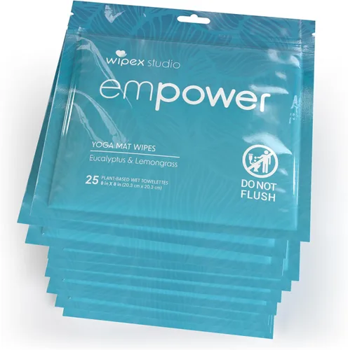 Miniatura 11 de Wipex Studio Empower - Toallitas limpiadoras para esterillas de yoga, paquete de 25 unidades, ultra gruesas y texturizadas, aroma de eucalipto
