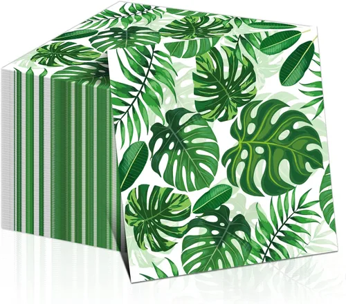 Miniatura 9 de 100 servilletas de papel de eucalipto, color verde salvia, decoración de fiesta de cumpleaños, servilletas de postre desechables con temática
