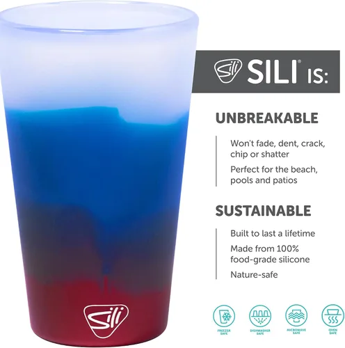 Miniatura 2 de Silipint Vaso de pinta de silicona de 16 oz – Vaso reutilizable irrompible sin BPA de silicona – Apto para lavavajillas, microondas y congelador