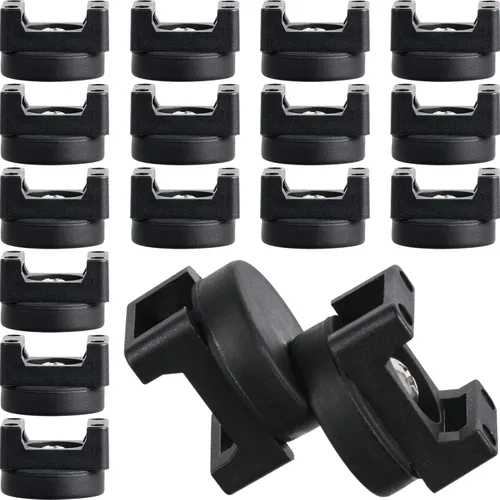 Yookeer 15 piezas de base magnética de montaje de brida con cremallera, clips magnéticos negros para cables, base de gestión de bridas de cables