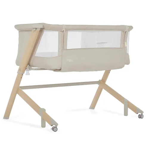 Evolur Moisés estelar y cama de noche, fácil de plegar y transportar, ligero y portátil, altura ajustable, almohadilla de colchón incluida, beige