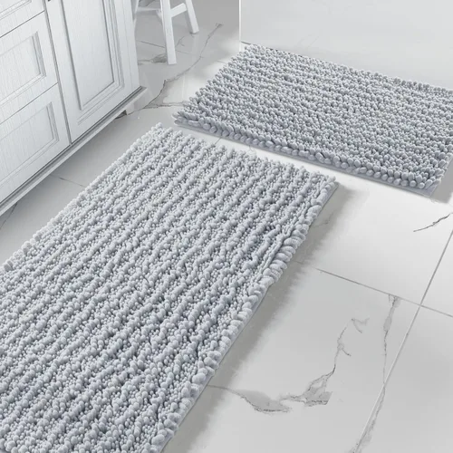 Miniatura 8 de Yimobra - Juego de alfombras de baño de 2 piezas - Alfombra de baño de felpa de lujo extra gruesa de secado rápido, antideslizante súper absorbente