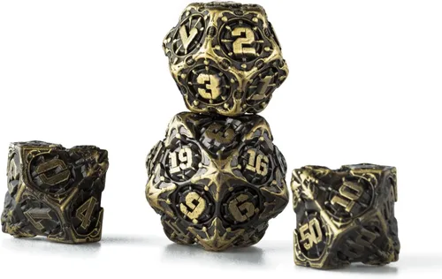 Miniatura 10 de Surpass DND - Juego de dados de metal para juegos de rol, dados poliédricos, Calabozos y Dragones, regalos de Pathfinder, dados de d&d, juego de 7