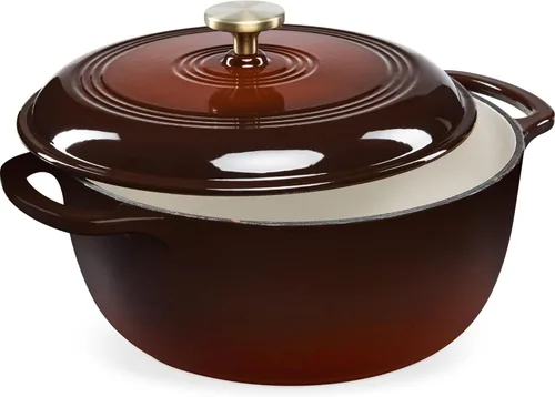 Miniatura 22 de Best Choice Products - Horno holandés redondo de hierro fundido esmaltado de 6 cuartos de galón, utensilios de cocina pretratados de alta