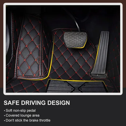 Miniatura 5 de Alfombrillas de automóvil para Toyota Camry 2001-2006, revestimiento de cuero de lujo, protección para todo tipo de clima (juego completo, negro)