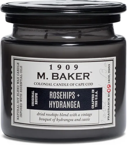 Miniatura 4 de Vela Colonial de frasco con aroma a rosa mosqueta y hortensia Vela de 2 mechas de cera de soja natural para el hogar Vela relajante de 7-Gris