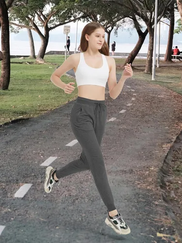 Miniatura 8 de SEVEGO Pantalones deportivos de algodón ligero con bolsillos con cremallera para mujer, 30323436