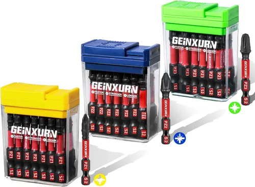 Miniatura 14 de Geinxurn Juego de Puntas de Destornillador de Impacto #2 Phillips, 43 piezas Brocas Magnéticas PH2 (1" y 2") S2 de Acero con Caja de Almacenamiento