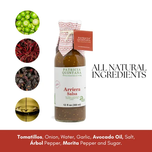 Miniatura 3 de Patricia Quintana Arriera Salsa: ingredientes mexicanos artesanales auténticos, cobertura perfecta para tus tacos, burritos, enchiladas u otra