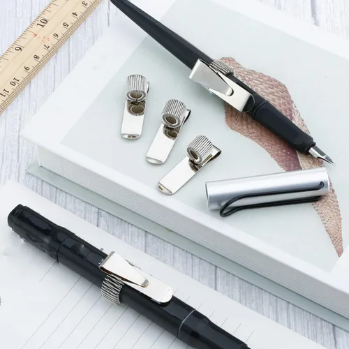 Miniatura 6 de Outus 12 soportes para bolígrafos para portapapeles de metal con bucles de resorte ajustables, organizador de clip de acero al manganeso