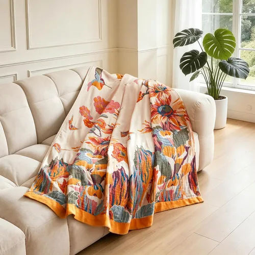 Miniatura 7 de Manta bohemia – Manta suave 100% algodón para cama, 50"x60", reversible, transpirable, ligera, para otoño, todas las estaciones, decoración de casa