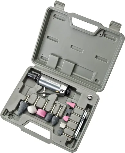 Miniatura 20 de Ingersoll Rand 301B Amoladora neumática con troquel - 1/4 pulgadas, ángulo recto, 21,000 RPM, construcción de rodamiento de bolas, bloqueo