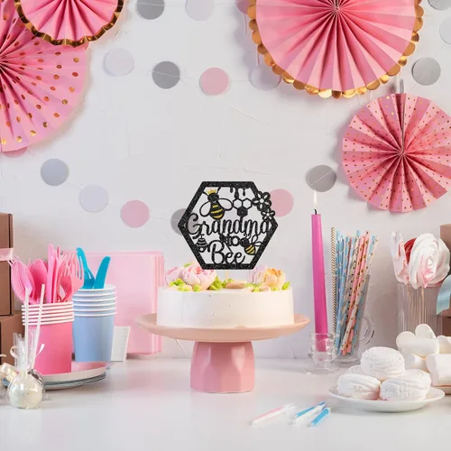 Miniatura 4 de Decoración para pastel de abuela a abeja, decoración para pastel de baby shower, revelación de género, decoración de pastel de fiesta de abejas
