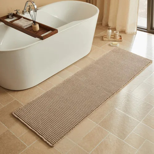 Miniatura 120 de Triohero Tapete de baño con diseño de gofre, tapete de baño pequeño y bohemio, antideslizante, lavable, ultra suave, súper absorbente, de secado
