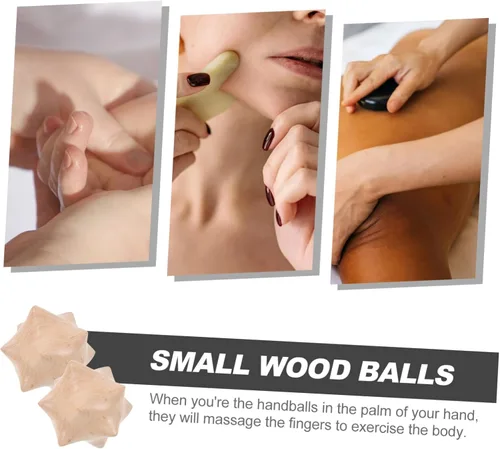 Miniatura 8 de Bola de madera 1 par bolas prácticas bolas de masaje prácticas bolas de masaje suaves bolas de masaje de palma bola de masaje bolas de madera