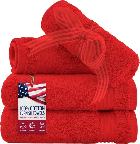 Miniatura 44 de Toalla American Veteran, Juego de Toallas de Mano para Baño de 4, 100% Conjunto de Toallas de Mano Turcas de Algodón, Toallas de Mano Suave