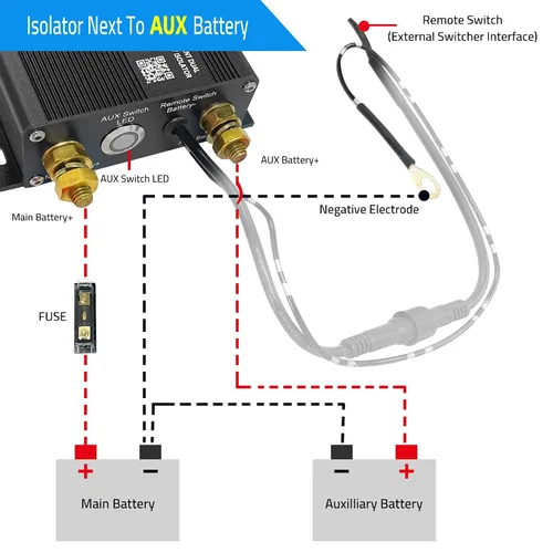 Miniatura 4 de ACOPOWER Kit de aislamiento de batería doble, 12 V, 200 amperios, sensible al voltaje, completo VSR, cargador automático inteligente de doble