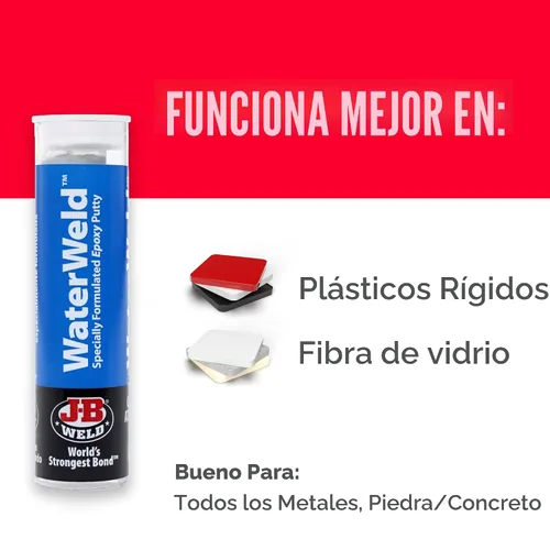Miniatura 7 de J-B Weld 8277 2-Oz. Masilla Epoxi Waterweld Auto, 0, 2 onza, Blancuzco