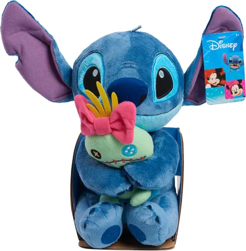 Disney Just Play - Peluche clásico de Lil Friends Stitch and Scrump, juguetes para niños de 2 años en adelante
