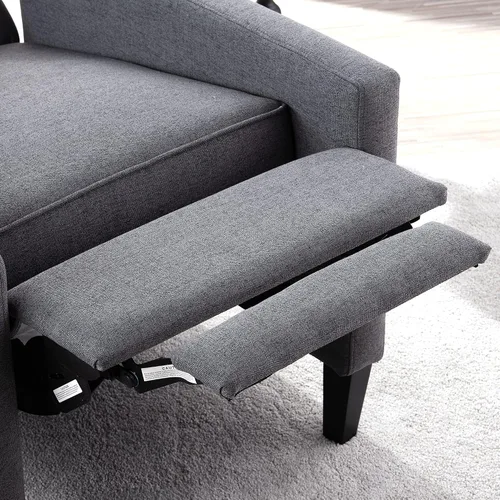 Miniatura 8 de Silla reclinable con respaldo ajustable, cómoda silla reclinable con respaldo ajustable, sillón de tela copetuda con remaches vintage para sala