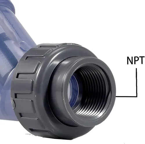 Miniatura 3 de TOMEX Colador Y de 3/4 '' - Filtro en Y de sedimento UPVC transparente, True Union, 20 Mesh, NPT hembra [NPT 3/4 pulgadas]