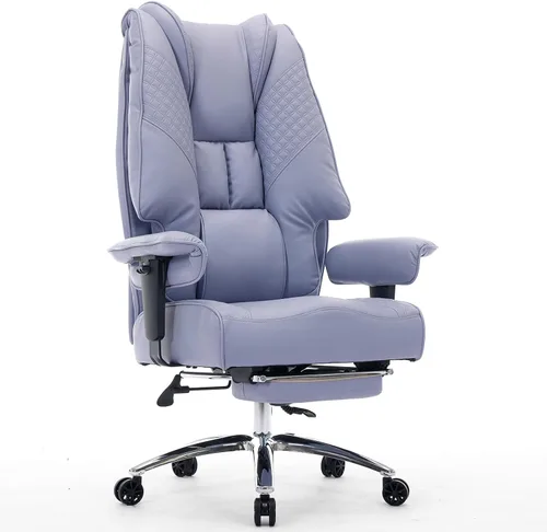 Miniatura 14 de EXCEBET Silla de oficina grande y alta de 400 libras de ancho, silla de oficina ejecutiva de cuero con respaldo alto con reposapiés, sillas Malla