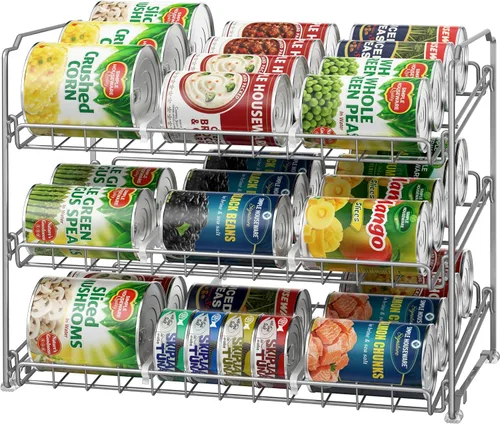 Miniatura 10 de Simple Houseware Estante Organizador de Latas Apilable para Despensa/Gabinete – 11.5 pulgadas de profundidad x 17 pulgadas de ancho x 13.75 pulgadas