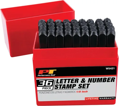 Miniatura 7 de Performance Tool W7540 Juego de 16 piezas de punzones y cinceles - Fuerte acero cromo vanadio 6150, tratado con calor y templado, con bandeja